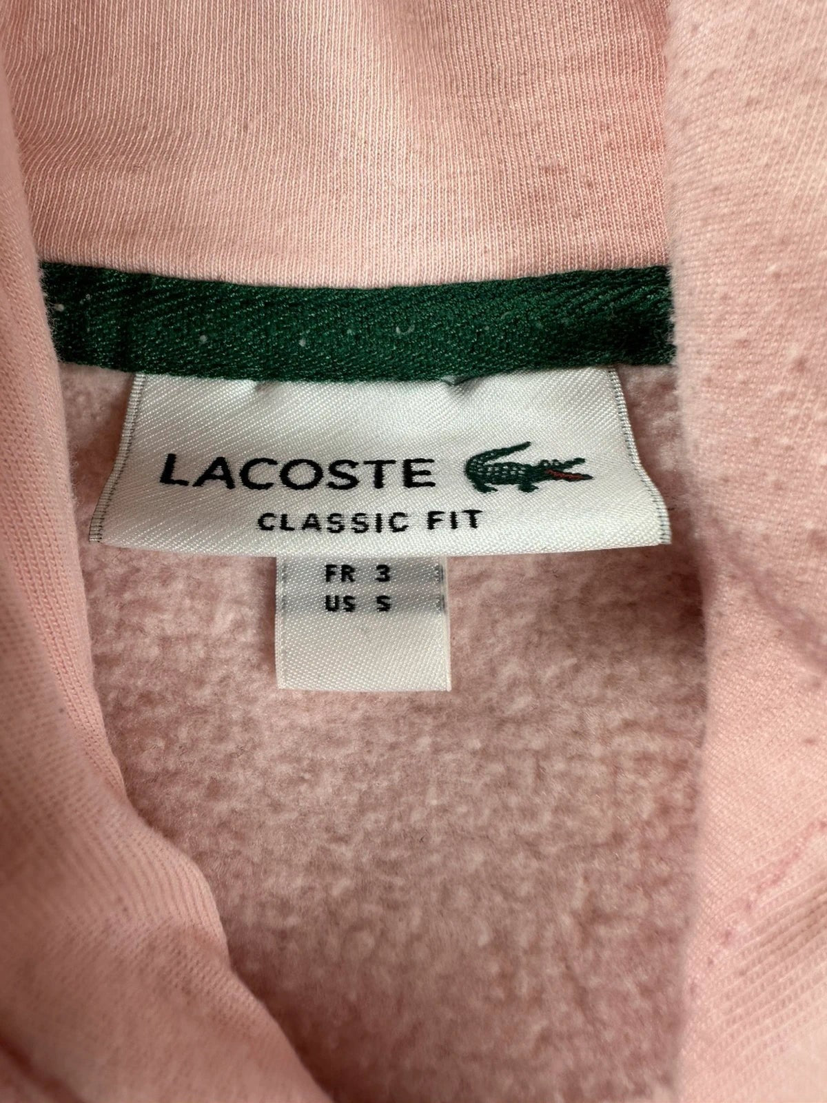 Roze Lacoste Hoodie met geborduurd logo