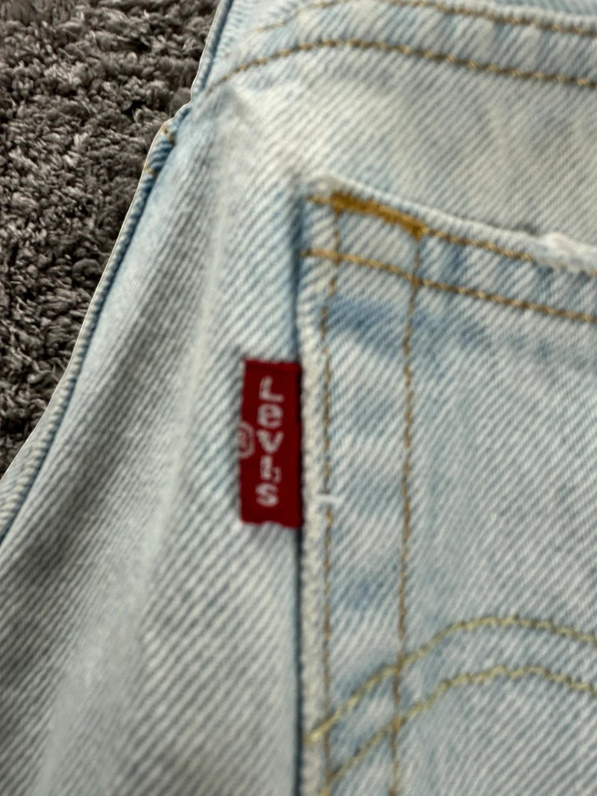 Jean Levi's 501 Original lichtblauw gewassen Rechte Vintage pasvorm  hoge taille