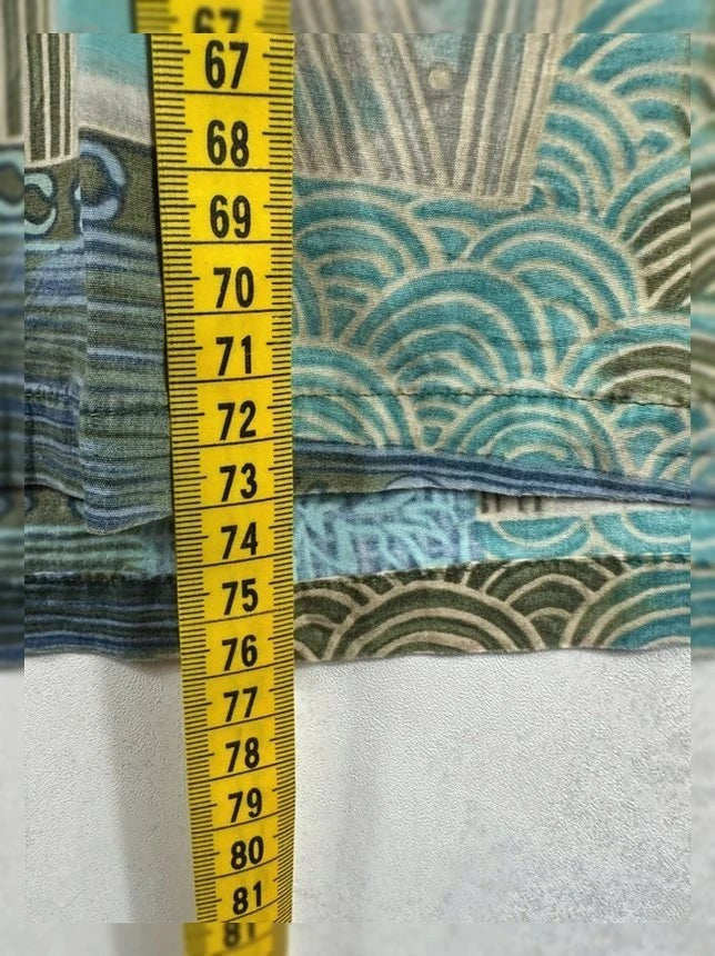 Hawaïhemd Cooke Street Honolulu 100% Katoen Vintage Mozaïek Blauw & Groen