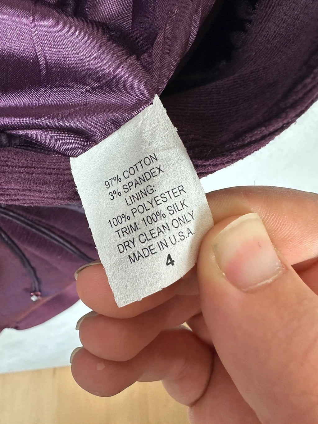 Veste velours Ingwa Melero violette vintage Y2K papillon Made in USA