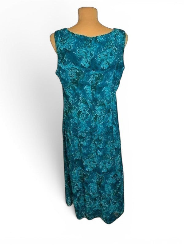 Blauwe Midi-jurk met Paisley-motief Studio I – Vintage stijl