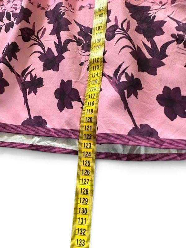 Lange mouwloze bloemenjurk roze en wit – Boho stijl