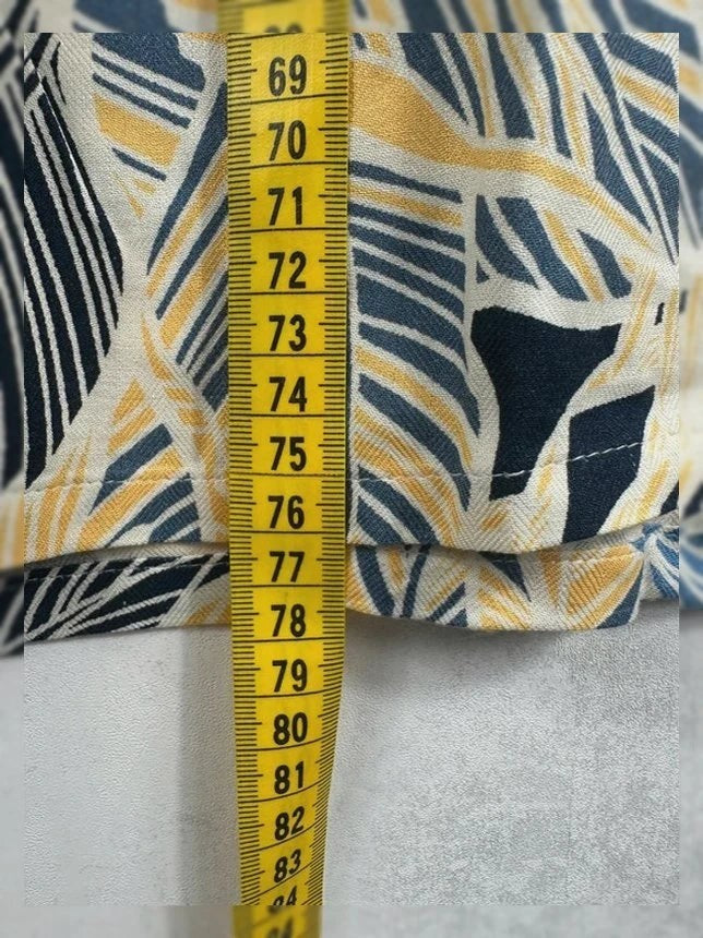 Hawaïhemd Club Room 55% Zijde & Rayon Bloemenprint Geel / Blauw