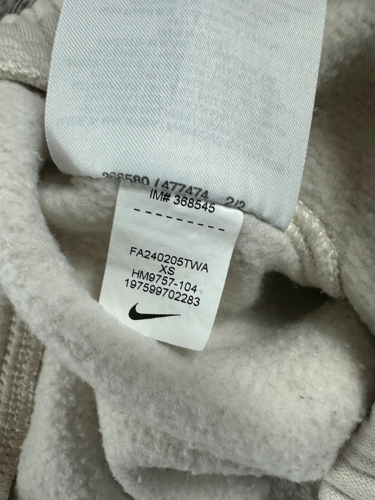 Jogging Nike Dames Beige Sanddrift Geborduurd Logo Vintage Stijl
