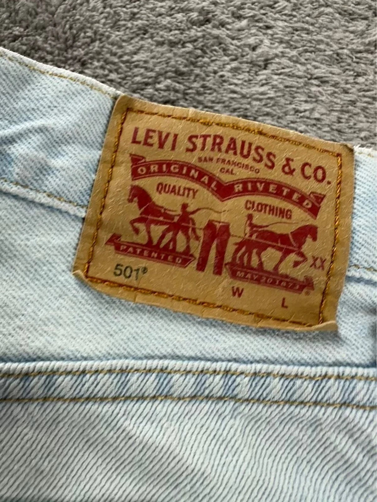 Jean Levi's 501 Original lichtblauw gewassen Rechte Vintage pasvorm  hoge taille
