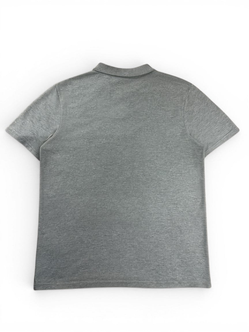 Rewearz grey cotton polo shirt with embroidered logo, size extra large.