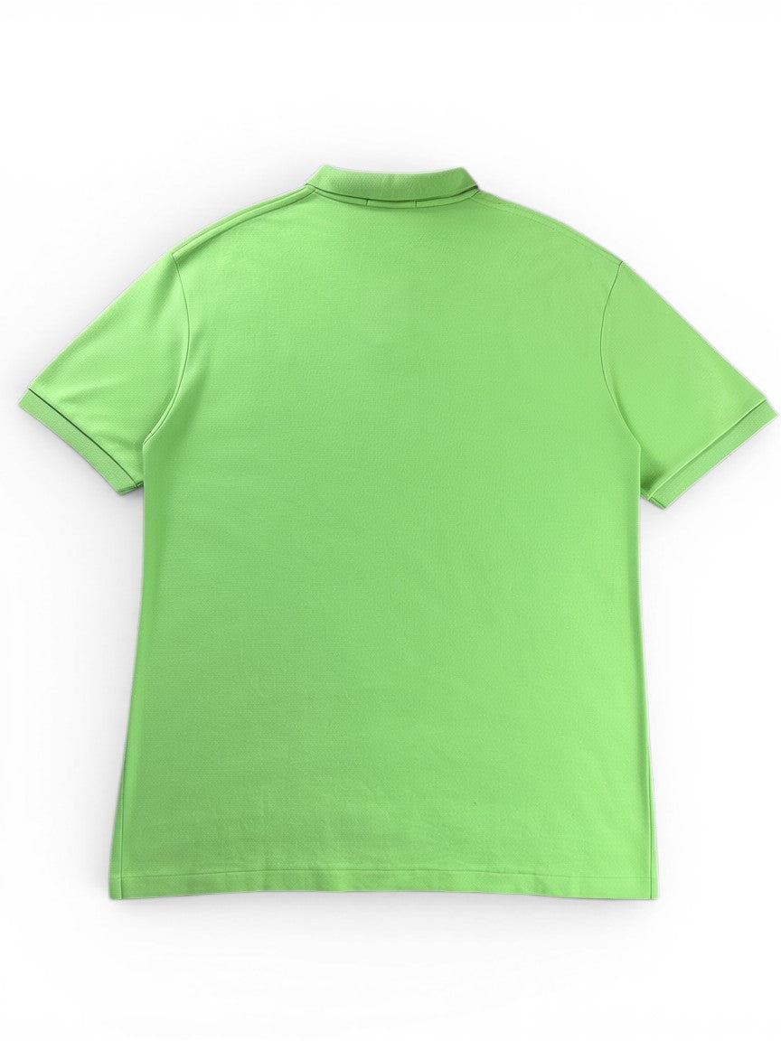 Rewearz Polo Ralph Lauren Y2K neon green fluo cotton pique polo shirt with embroidered pony logo.