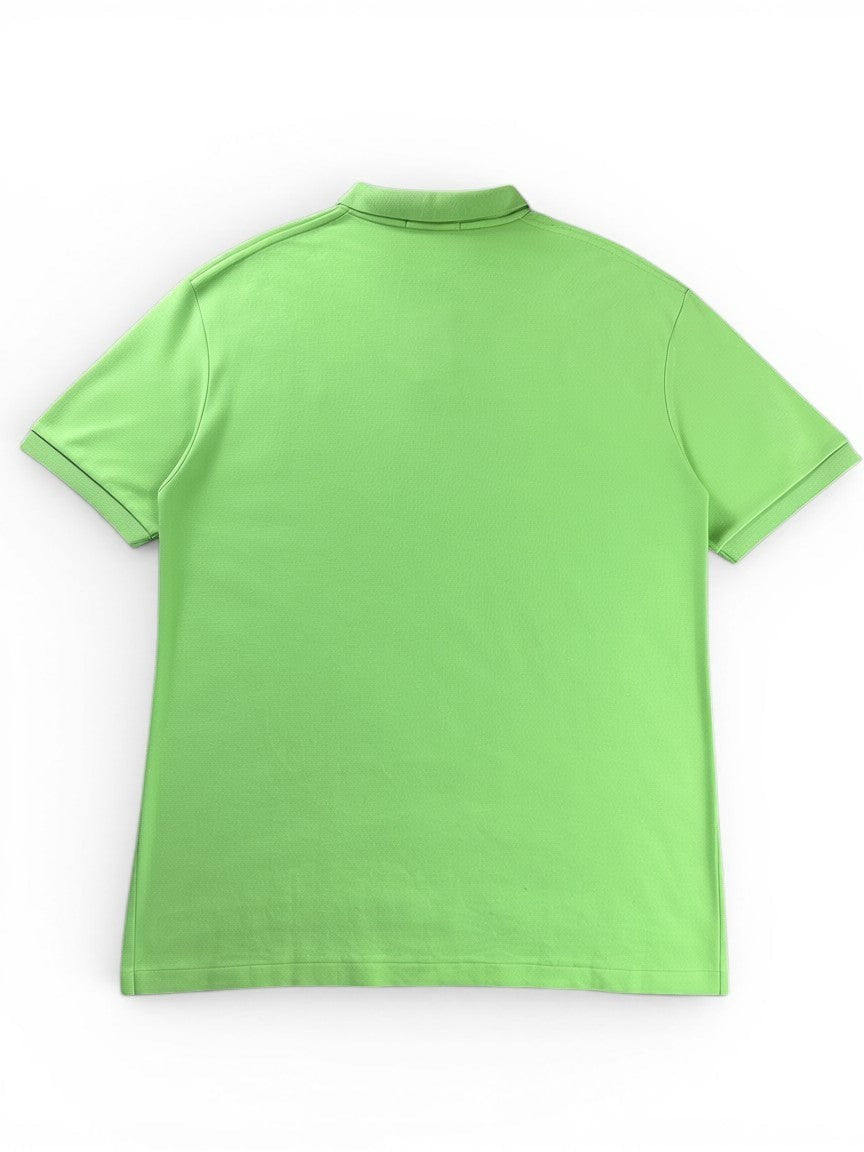 Rewearz Polo Ralph Lauren Y2K neon green fluo cotton pique polo shirt with embroidered pony logo.